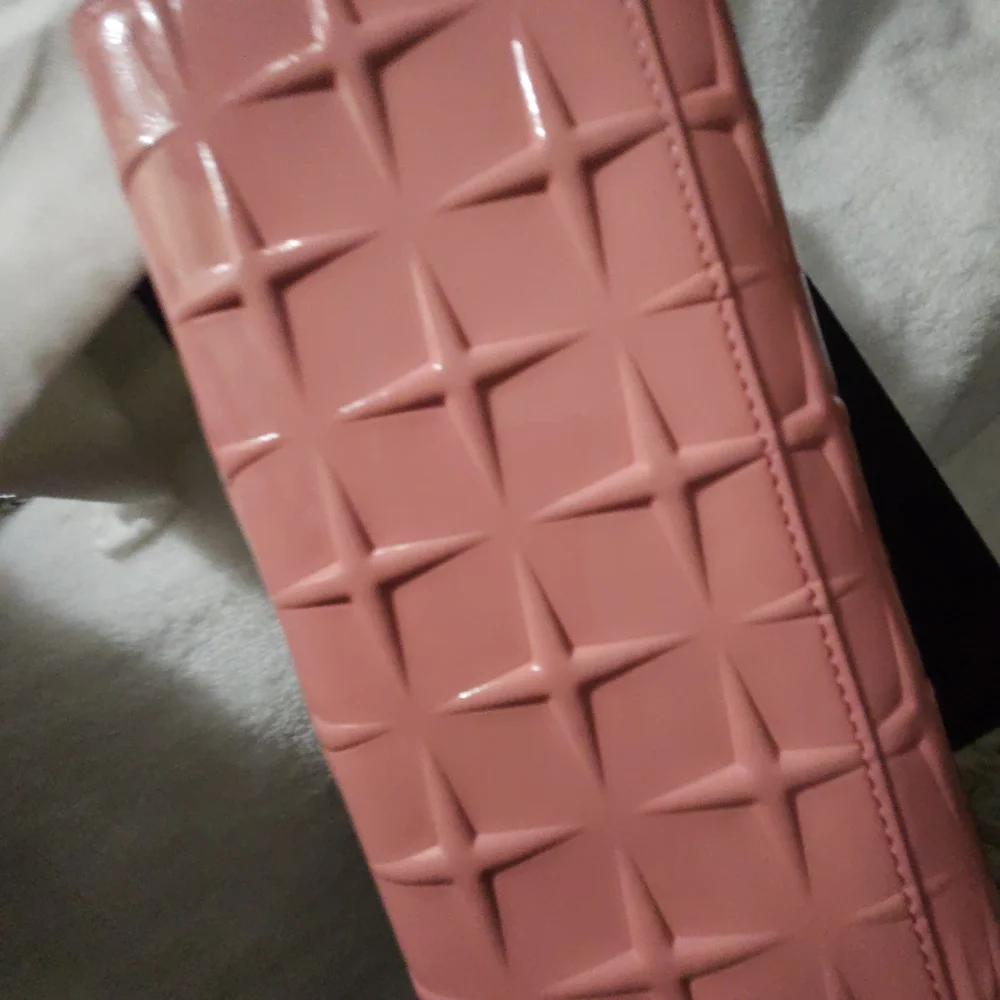 MCM Pink Patent Leather Diamond Millie Crossbody Wallet - Womens